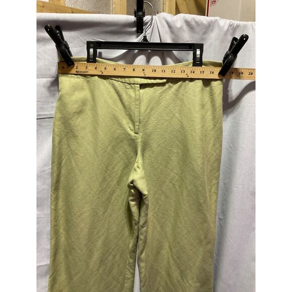 Emma James Dress Pants Size 14 Wide Leg Light Green Linen Blend Small Hem Flaw - Picture 3 of 6